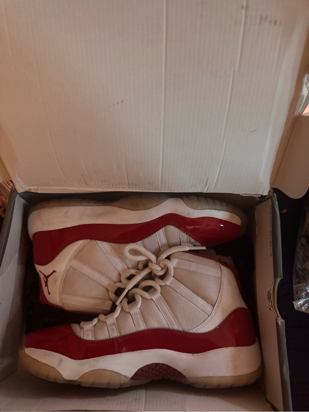 Jordan Kids White and Red Retro Basketball Sneakers